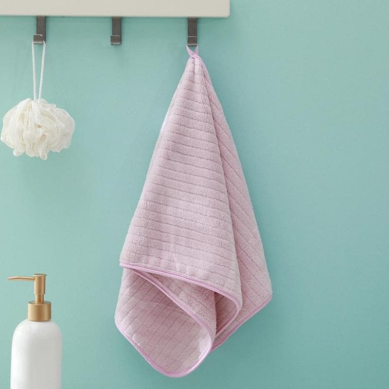 Coral Fleece Face Towels Striped Adult Soft Washcloth Absorbent Hand Towels Washbasin Facecloth Bathroom Shower Towels 14*29inch 35x75cm purple