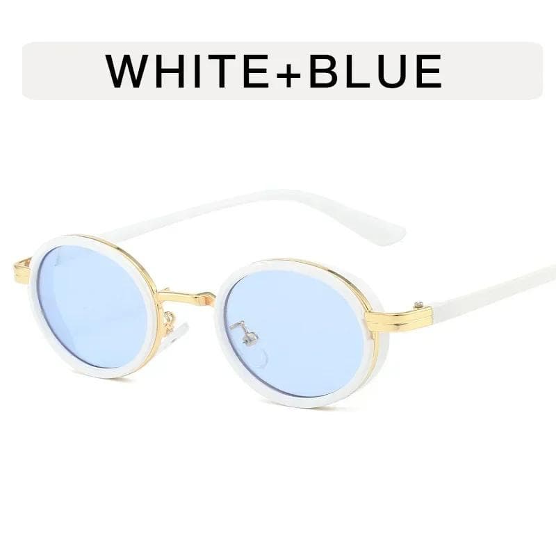Punk Fashion Small Oval Frame Sun Glasses for Women Men Trendy Outdoor Shades Gafas De Sol Mujer Stylish Eyewear
