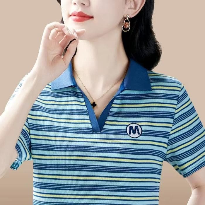 Mom's Short-sleeved T-shirt for Summer New Casual Top for Middle-aged Women's Fashionable Age-reducing Slimming Base Shirt 5XL