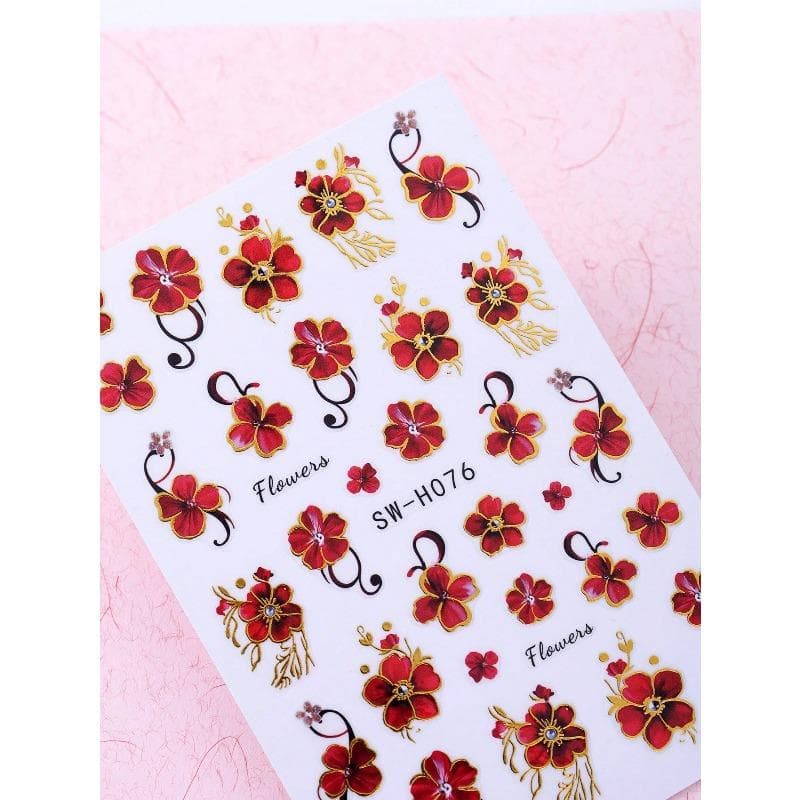 1Pc Fashionable & Elegant Flower Nail Art Decorative Stickers Nail Decals Nail Art Supplies