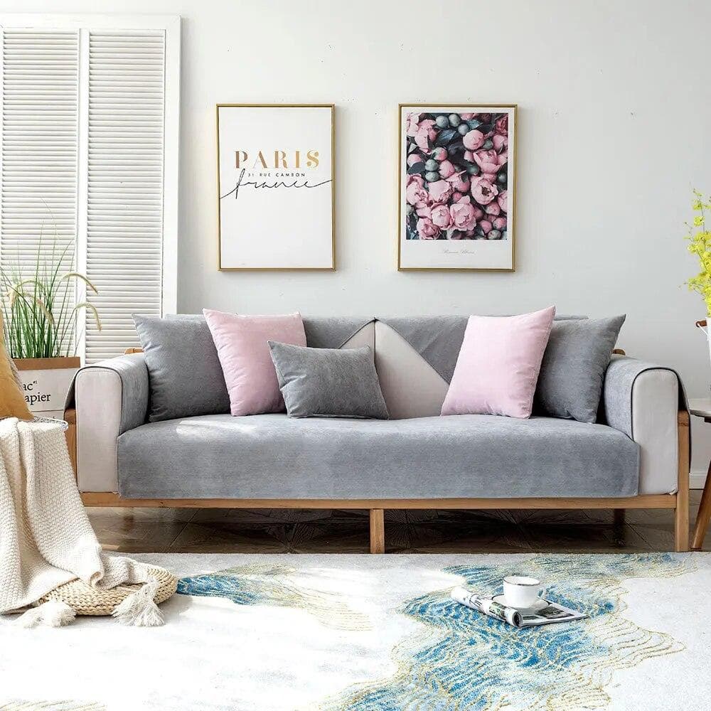 Waterproof Sofa Cover Urine-proof Pet Couch Sofa Towel for Seasons Universal Non-slip Solid Color Sofa Covers for Living Room 50x70cm(19.6x27in)