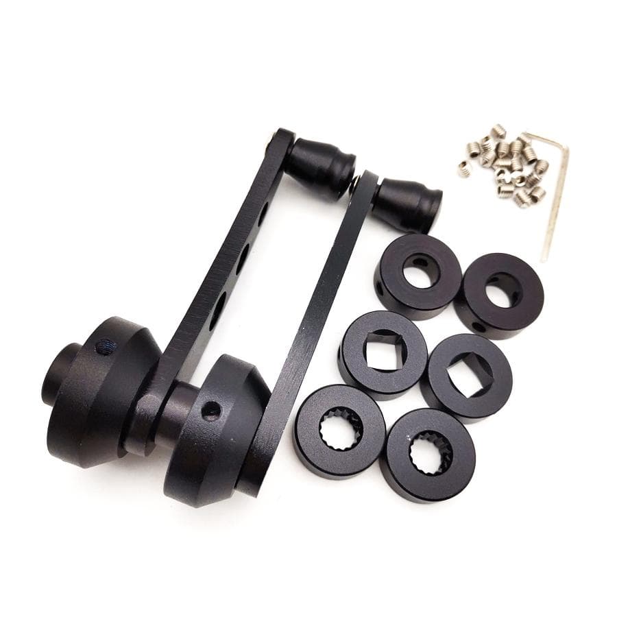 2 pcs Universal BLACK Chrome Aluminum Car SUV Window/Door/Winder Crank Handles