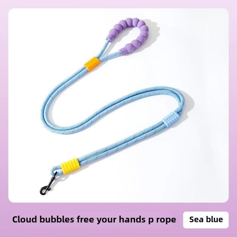 Bold Dog Nylon Cloud Bubble P Rope Medium and Small Dog Out Teddy Golden Hair Explosion-proof Pet Leash Suitable