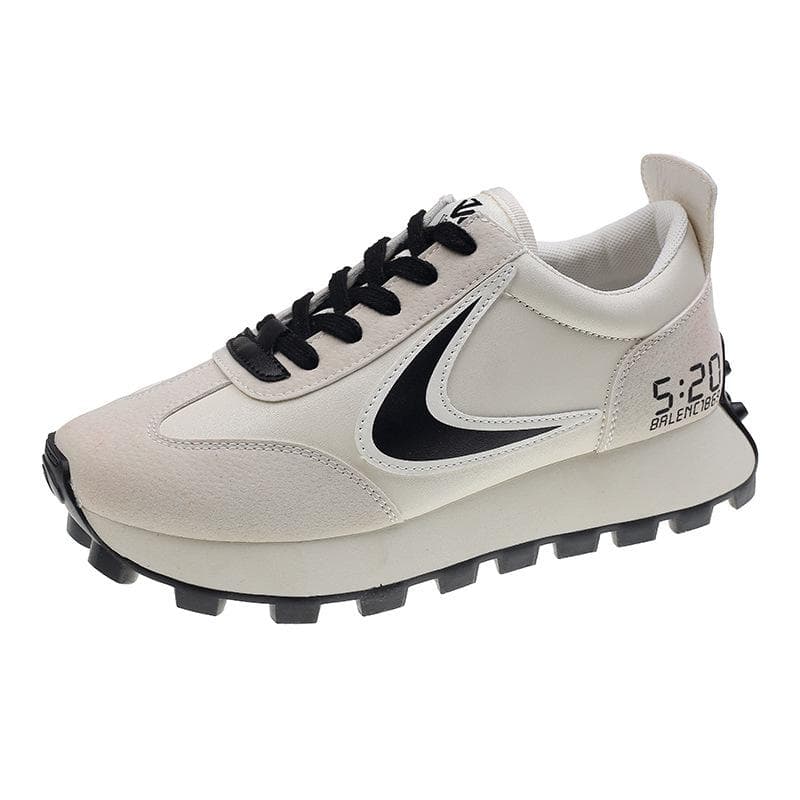 Authentic Old Shoes Women's Spring New Thick-soled Casual Sports Running Forrest Gump Shoes 40 black