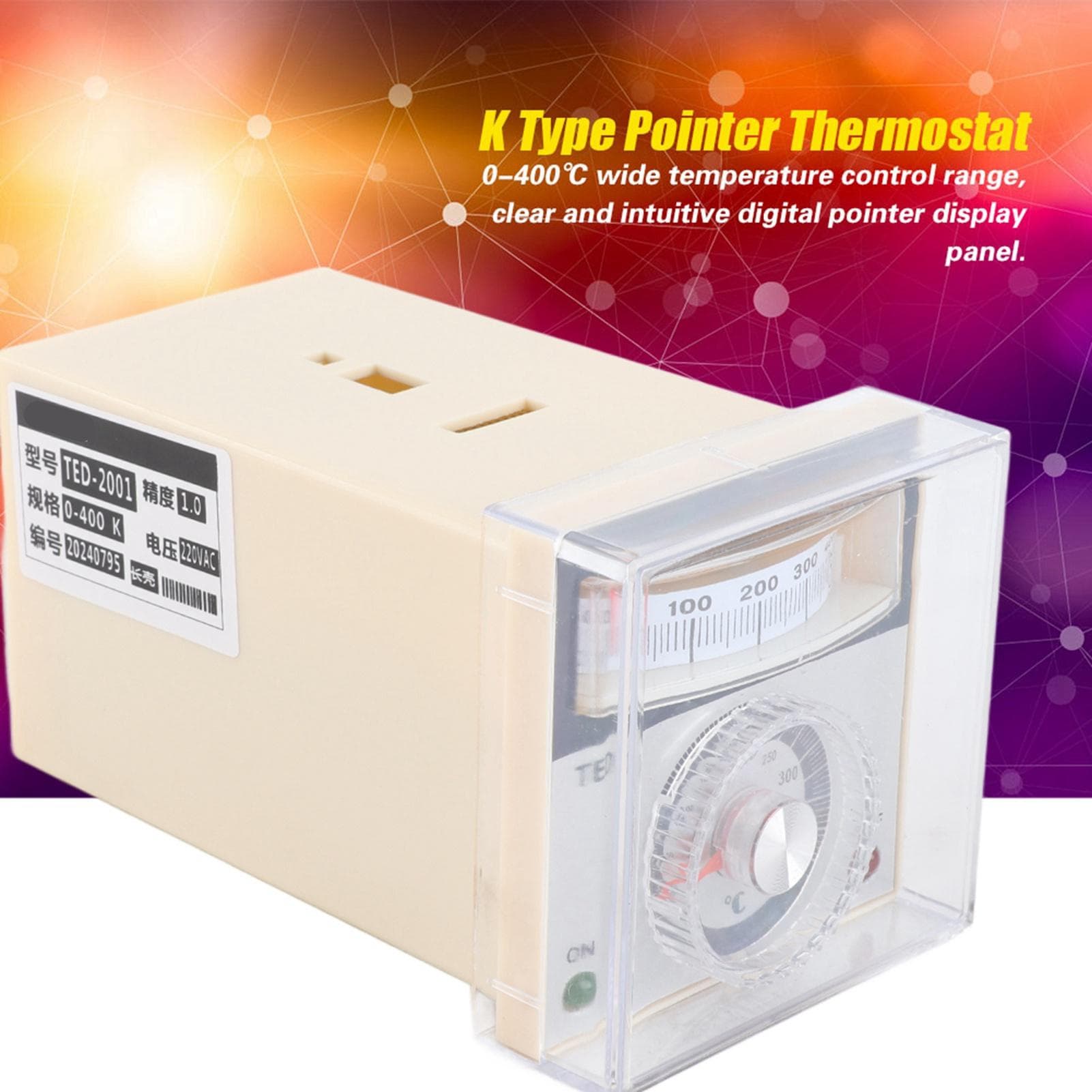 TED2001 Pointer Temperature Controller K Type Thermostat 0400 celsius 220VAC