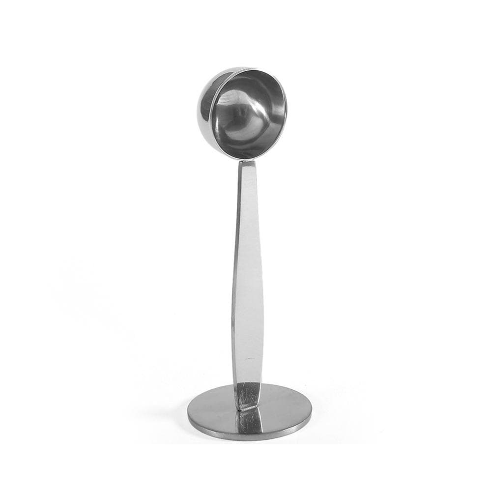 Coffee Scoop 2 In 1 Stainless Steel Coffee Spoon Coffee Tamper for Measuring Grinding Coffee Beans Standing Soop for Home Office silver