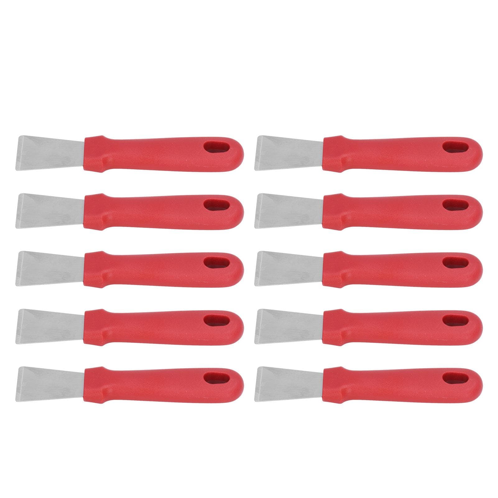 10Pcs Putty Knife Sturdy Durable Stainless Steel Ergonomic Design Nonslip Handle Wide Application