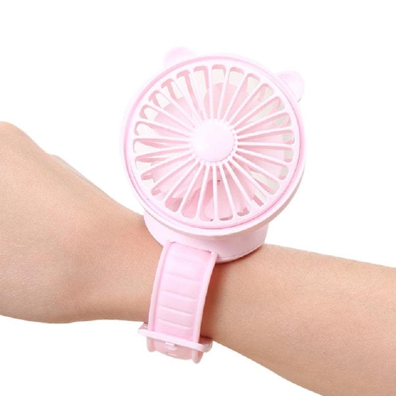 Watch small fan Mini cute portable wrist electric fan small student rechargeable creative Bracelet fan CHINA pink