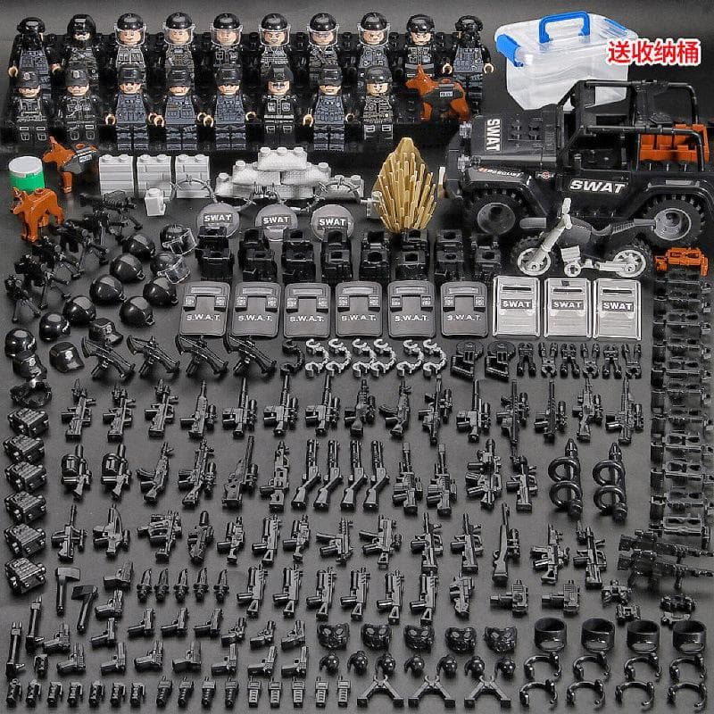 Building Block Military Minifigures Police Special Forces Minifigures Assemble Toys Year-Old Boy Birthday Model