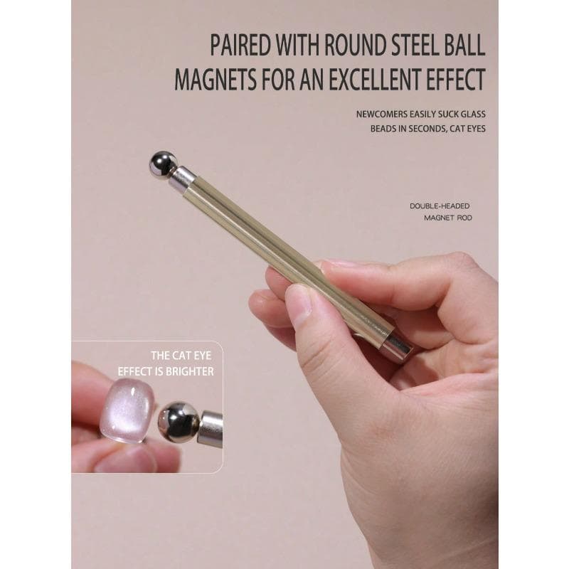 Cat Eye Nail Gel Magnet, Cat Eye Magnetic Nail Polish Dual-Ended Magnet Stick, Strong Magnetic Absorption, Multi-Effect Nail Art Design Tools gold