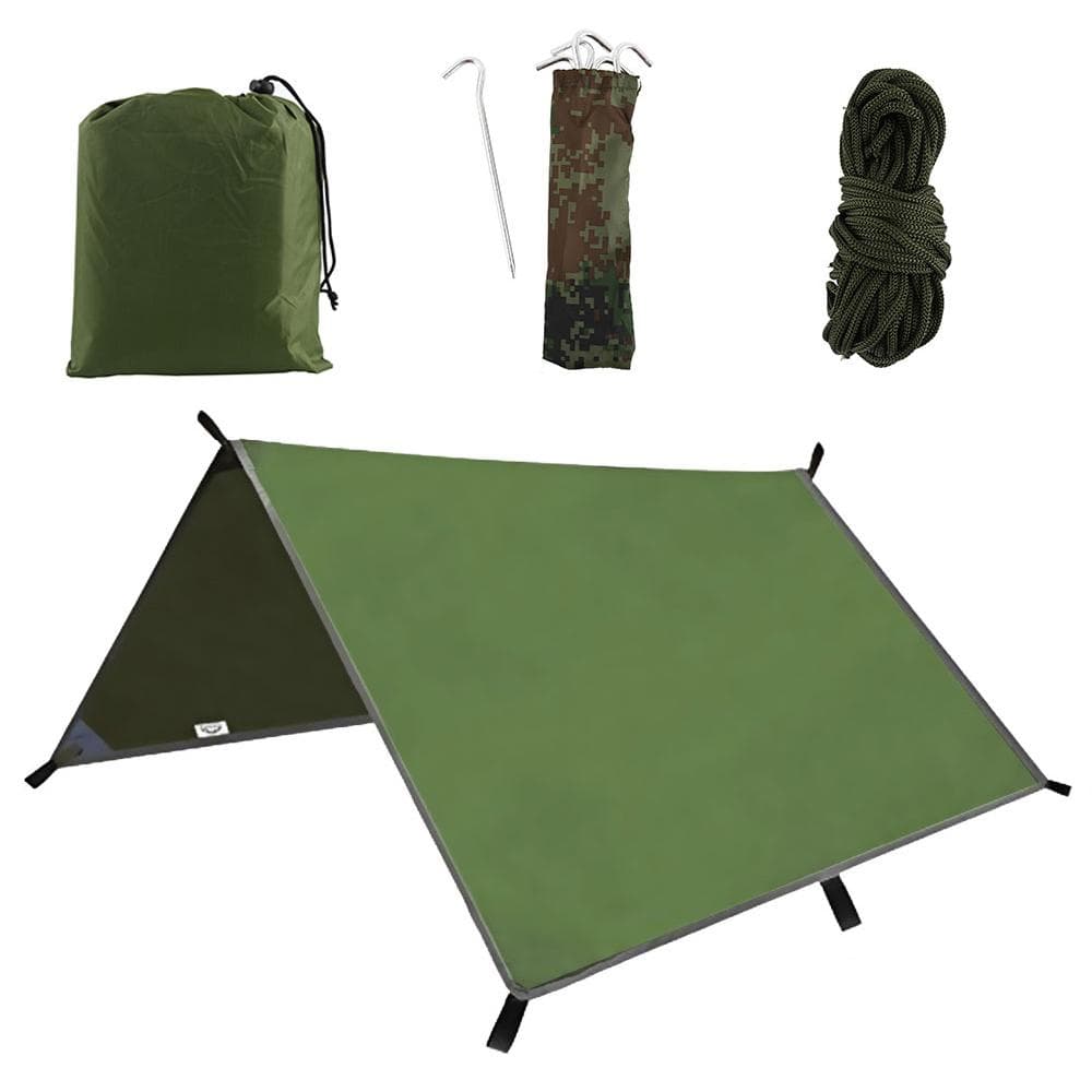3x3m Car Side Awning Outdoor Camping Tent Tarp Waterproof Picnic Mat with Carrying Bag RainTarp Hammock Canopy Shade Sun Shelter 3*3M