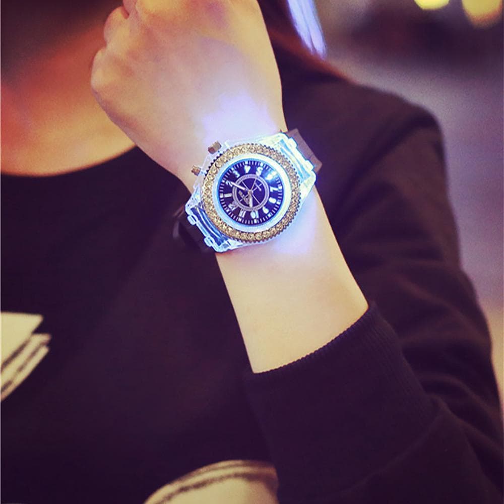 LED Backlight Sport Waterproof Quartz Wrist Watches black