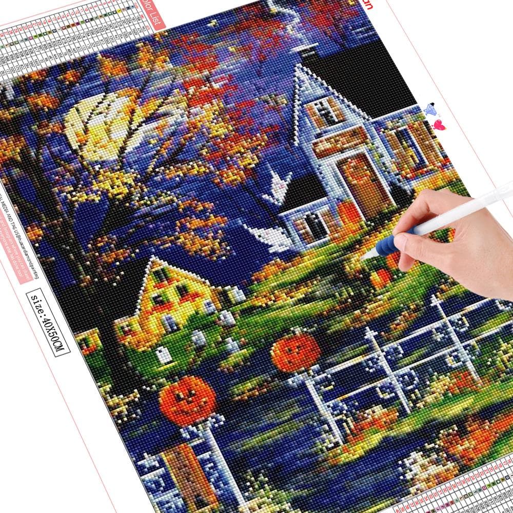 Diamond Painting 5d Halloween Embroidery House Home Decoration Mosaic 20X30CM