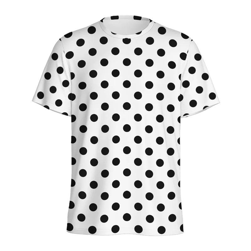 Polka Dot Pattern 3D Print Mens T Shirt Summer Short Sleeve Crew Neck Tee Shirts Tops Streetwear Mens Plus Size T Shirts S