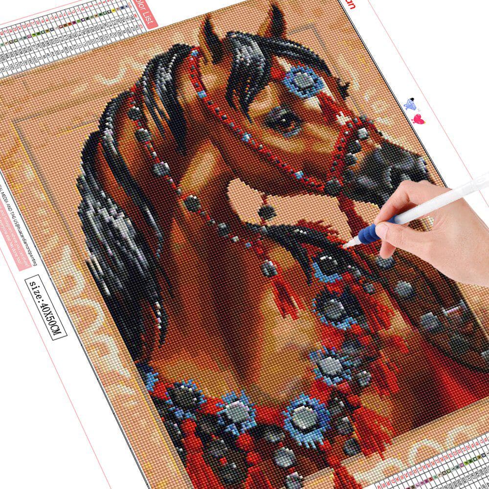 Diamond Embroidery Cross Stitch Horse 5D Painting Animal Picture 20X30CM