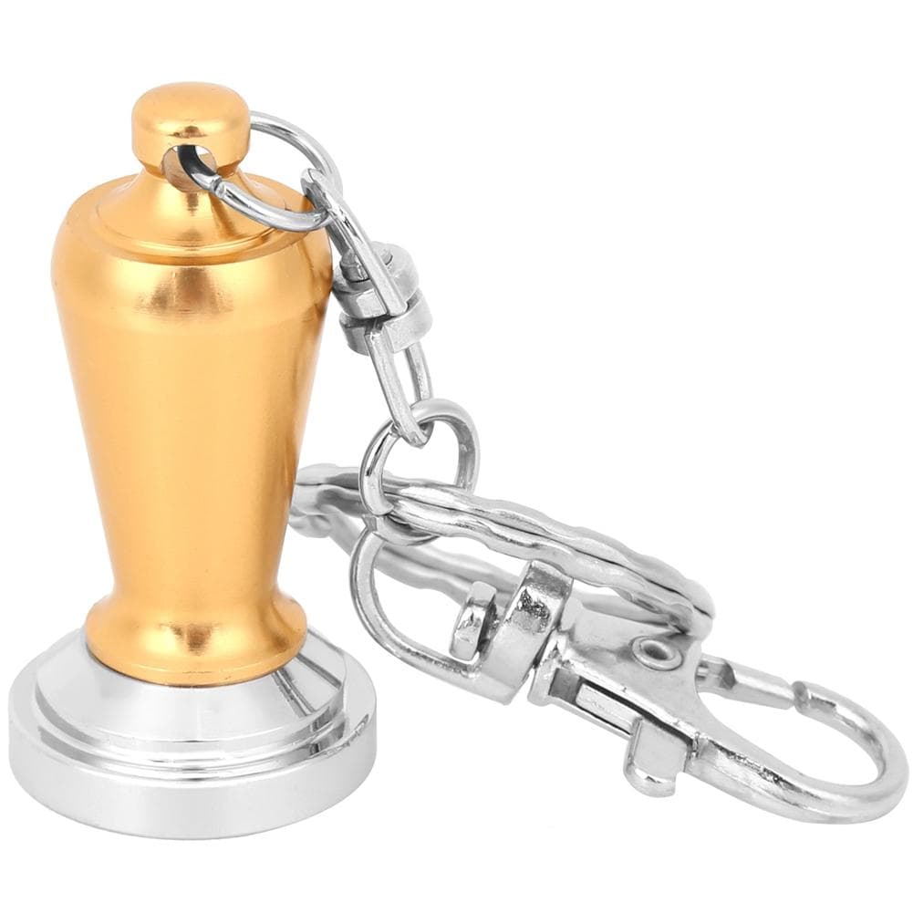 Mini Coffee Tamper Key Chain Powder Hammer Key Ring Coffee Appliance Pendant Peripheral Gifts yellow