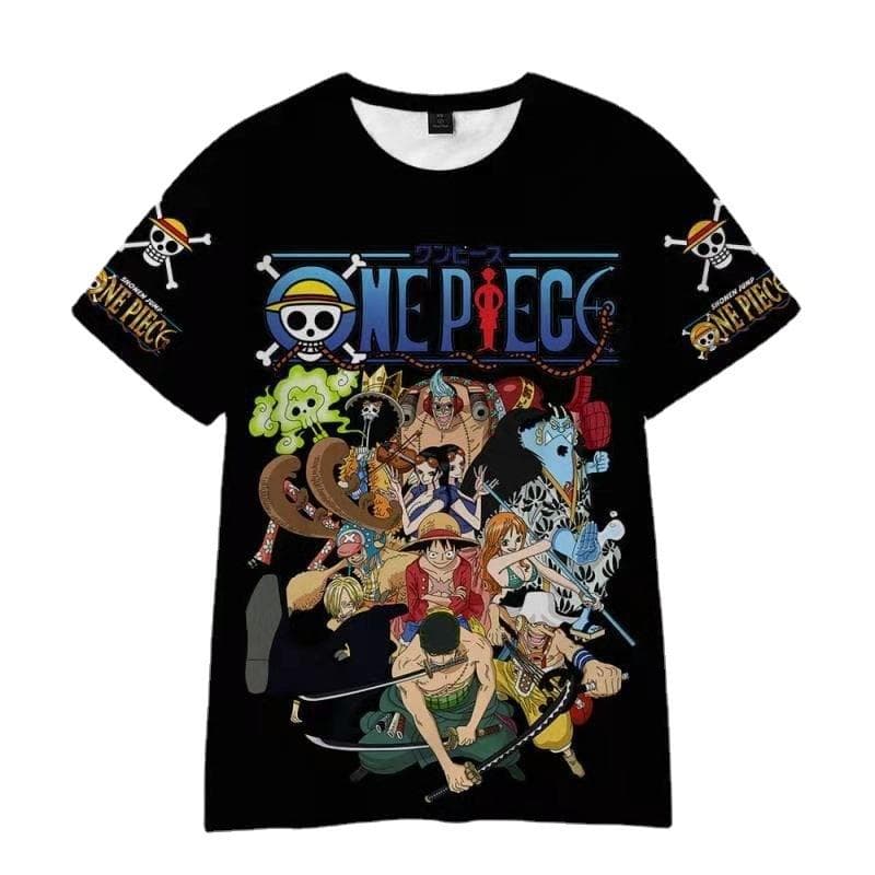 New One Piece Series Men's and Women's Summer Casual T-shirt 3D Digital Printed Short Sleeved T-shirt L