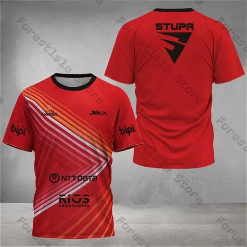 Siux Stupa Padel Tennis Sportswear Badminton Training Suit Men's T-Shirt Casual O-Neck Short Sleeve Sports Top Adult Child Size M