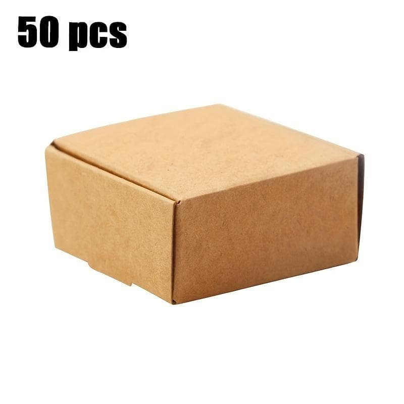 1set/50pcs kraft paper box with lid paper gift box for bridesmaid proposal gift wedding birthday packaging carton Pack of 50