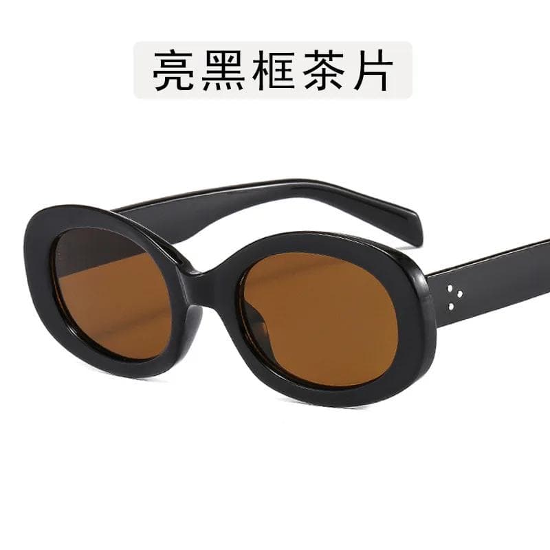 New Fashion Summer Vintage Small Square Frame Oval Sunglasses Women Retro Punk Rectangle Sun Glasses Eyewear Shades As shown in Figure