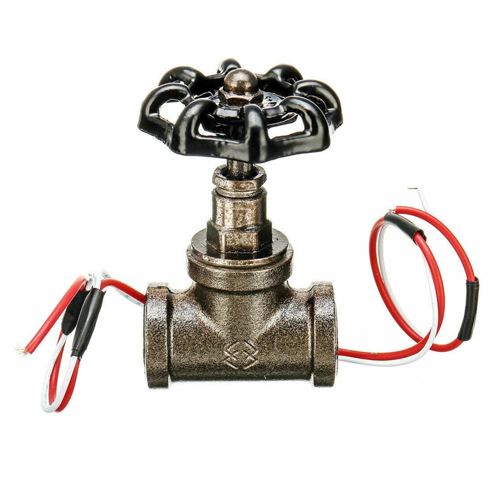 1/2 Inch Stop Valve Light Switch with Wire for Vintage Steampunk Pipe Table Lamp Loft Style Iron black