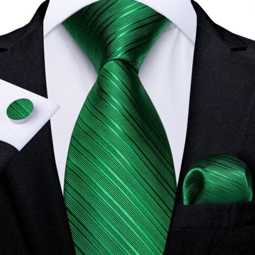 DiBanGu Mens Silk Necktie Set Striped Paisley Solid Tie Pocket Square Cufflinks N-7618