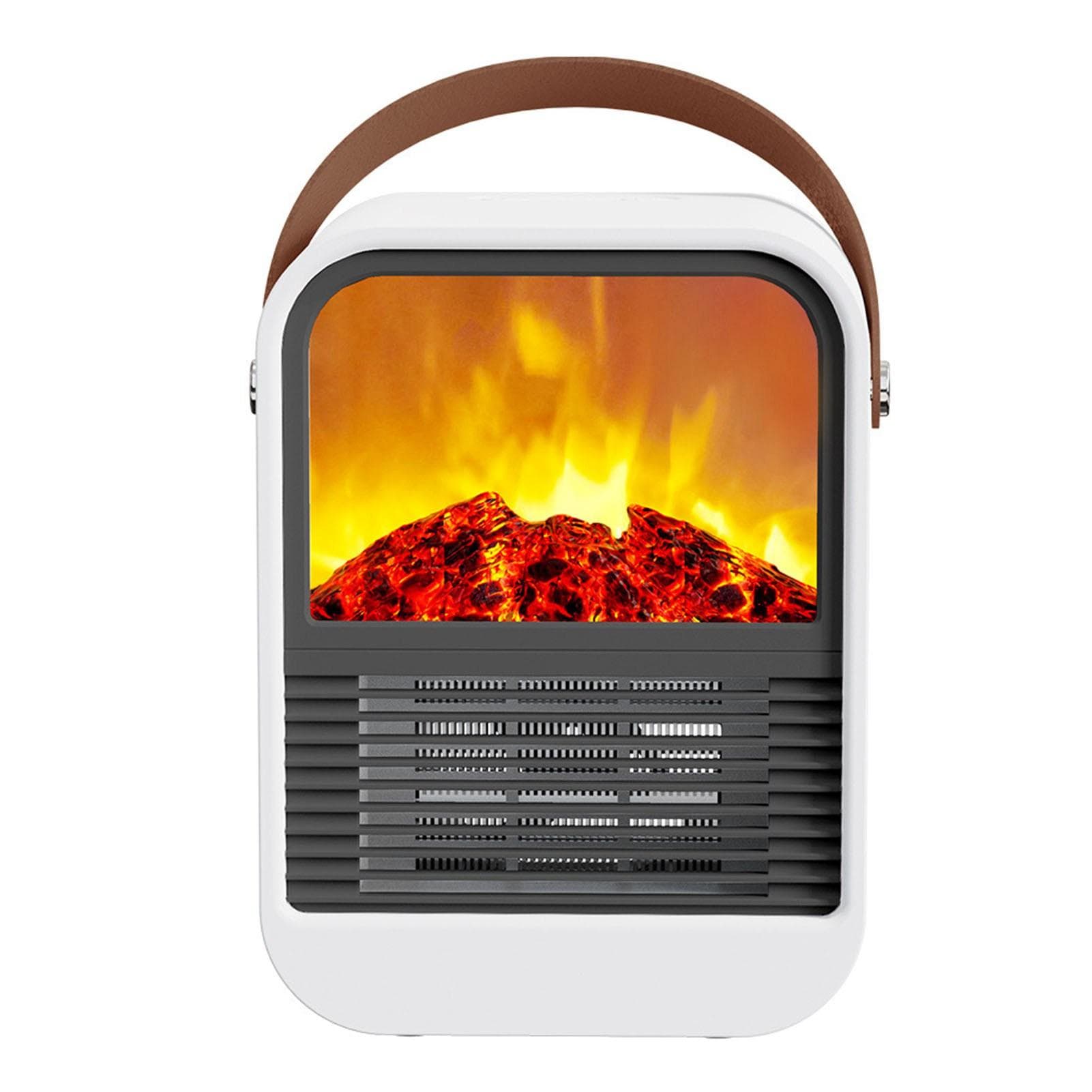 Portable Space Heater with Realistic Flame Overheat Protection Mini Electric Fireplace Heater for
