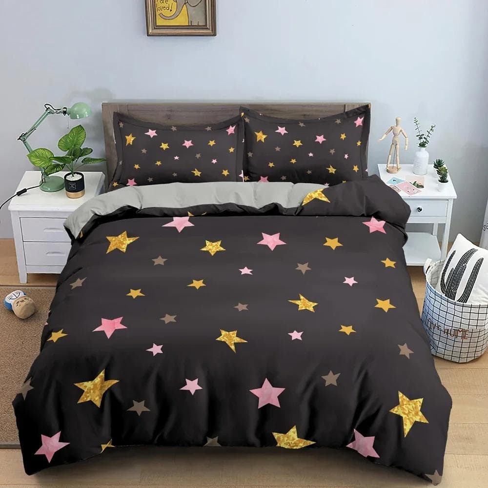 Star Pattern Duvet Cover Colorful Stars Print Quilt Covers For Bedroom Single Twin Queen King Bedding Set Home Decor AU Double 180x210cm