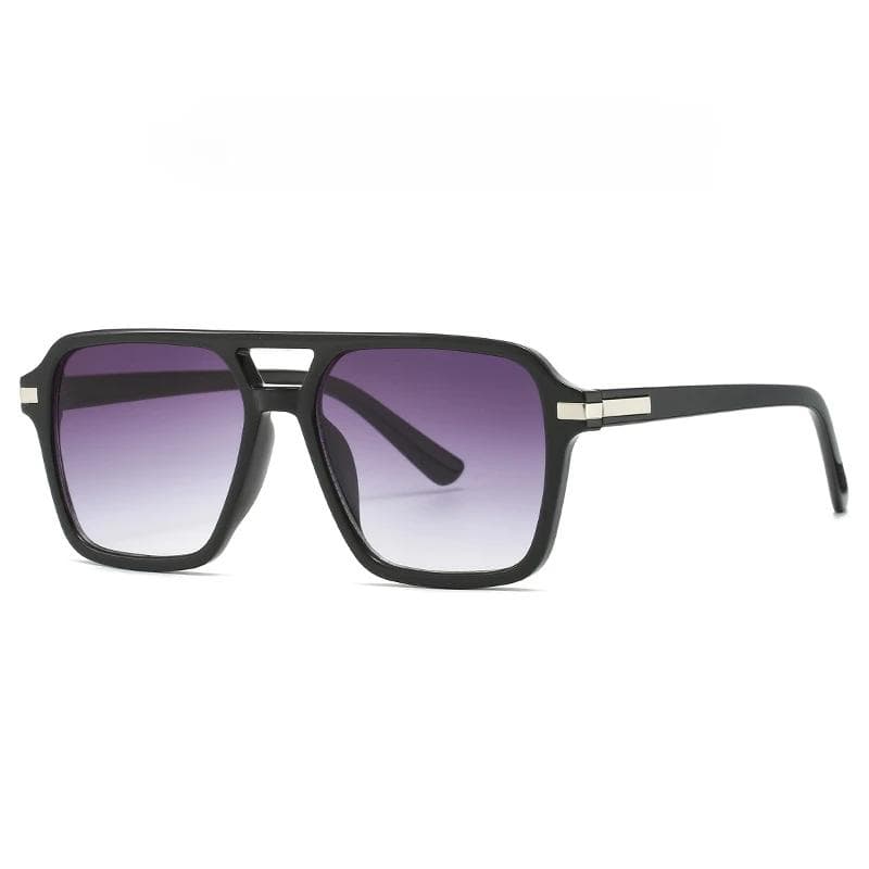 Retro Square Pilot Sunglasses 70s Vintage Double Bridge Driving Shades for Women Men Casual Sun Glasses As Picture