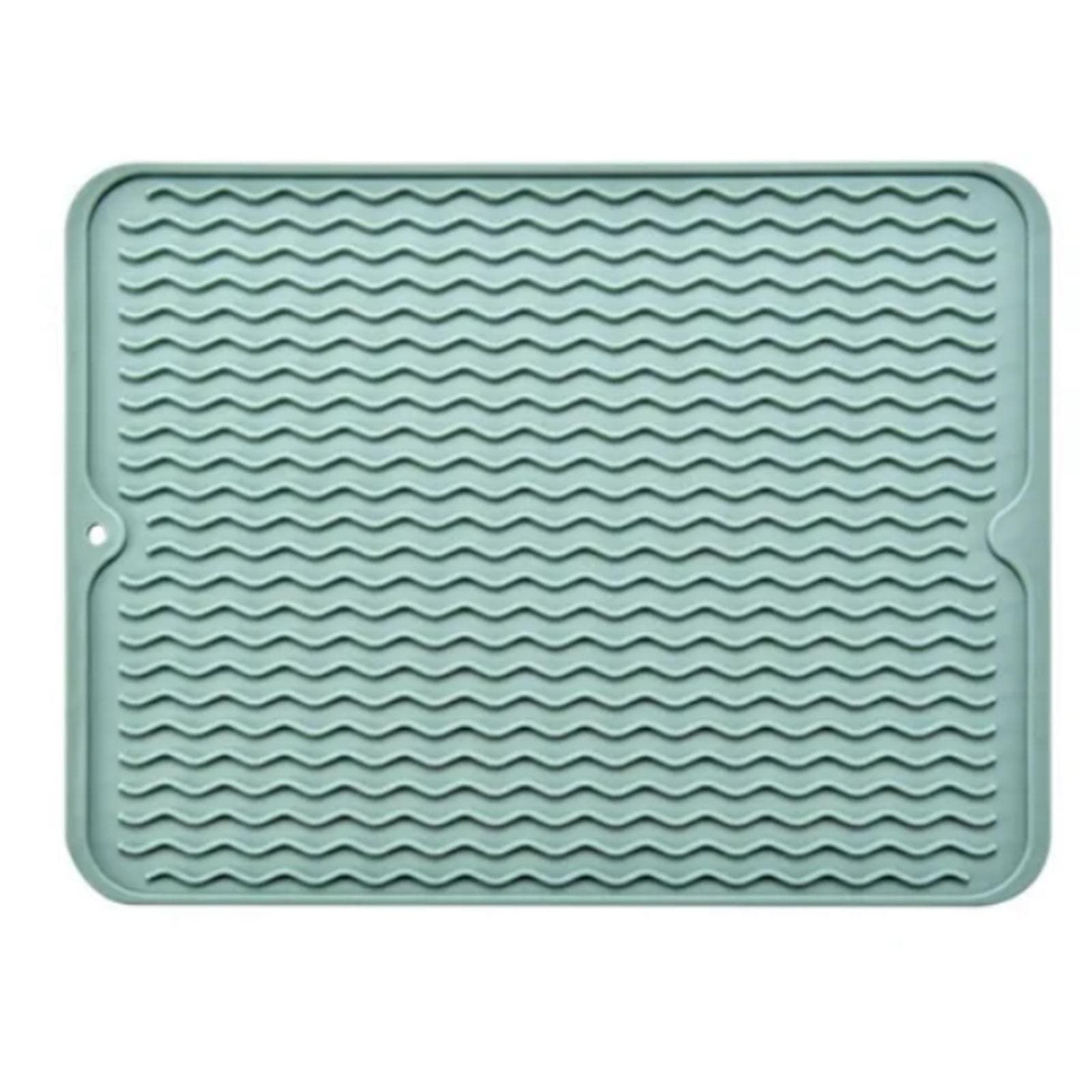 Table Insulating Rubber Mat Anti Slip Waterproof Heat Resistant Dish Drying Placemat for Kitchen green