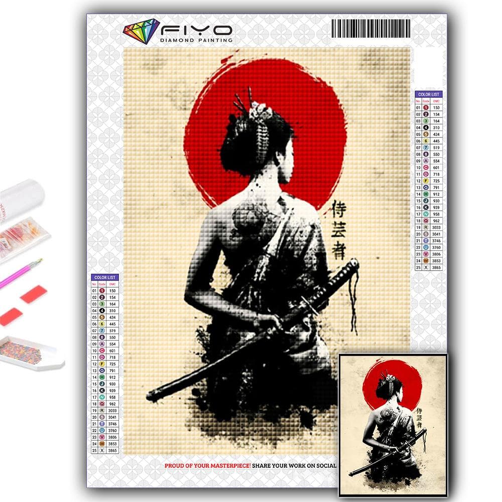 Full 5D Diy Diamond Painting Bushido 5D Diamond Painting Full Square 20X30CM
