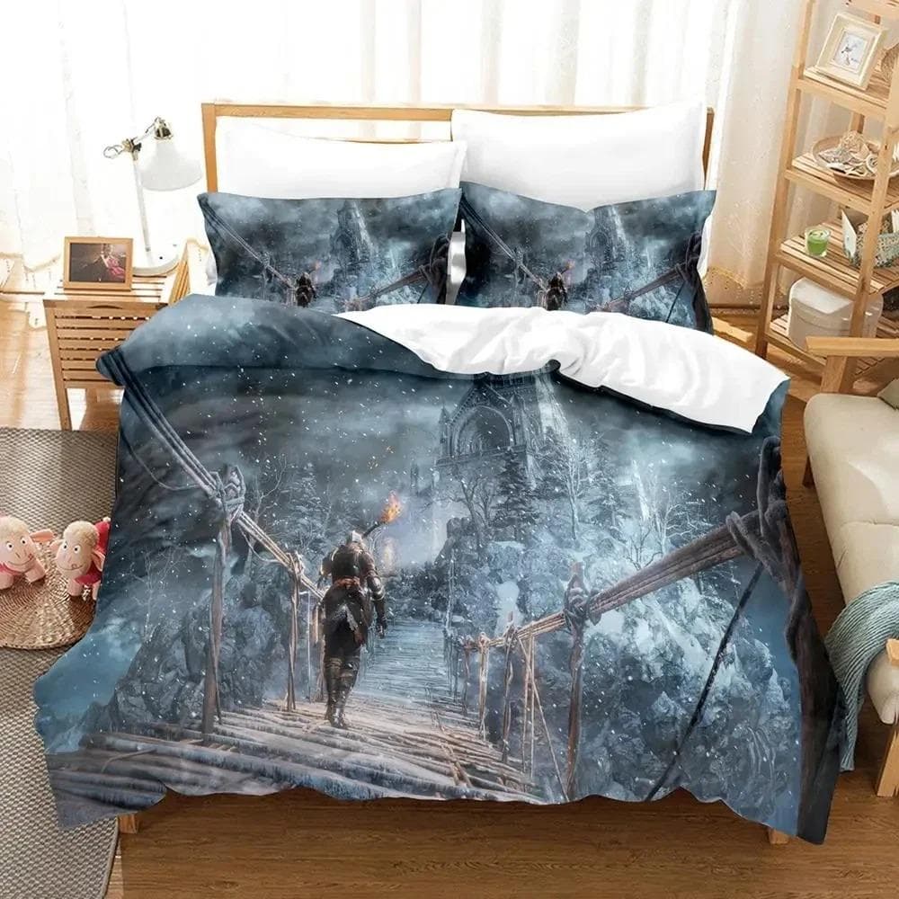 Game Dark Souls Bedding Set Duvet Cover Bed Set Quilt Cover Pillowcase Comforter king Queen Size Boys Adult Bedding Set AU Single 140x210cm