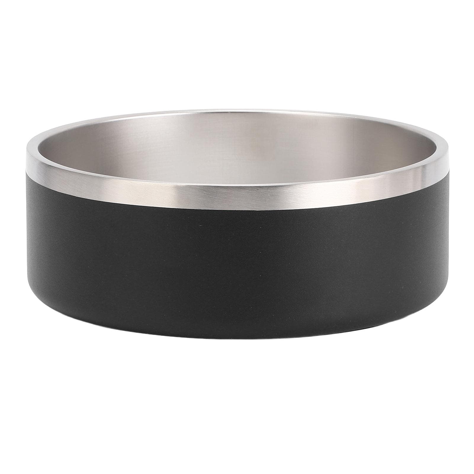 Pet Bowl 304 Thickened Stainless Steel Anti Slip Bottom Large Capacity Cat Dog Food Bowl Feeding S(300ml) black