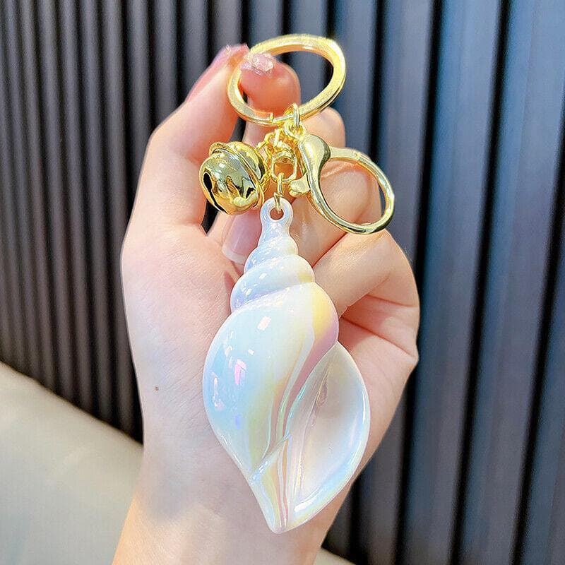 Colorful Acrylic Shell Conch Creative School Bag Backpack Pendants Cartoon Car For Women white