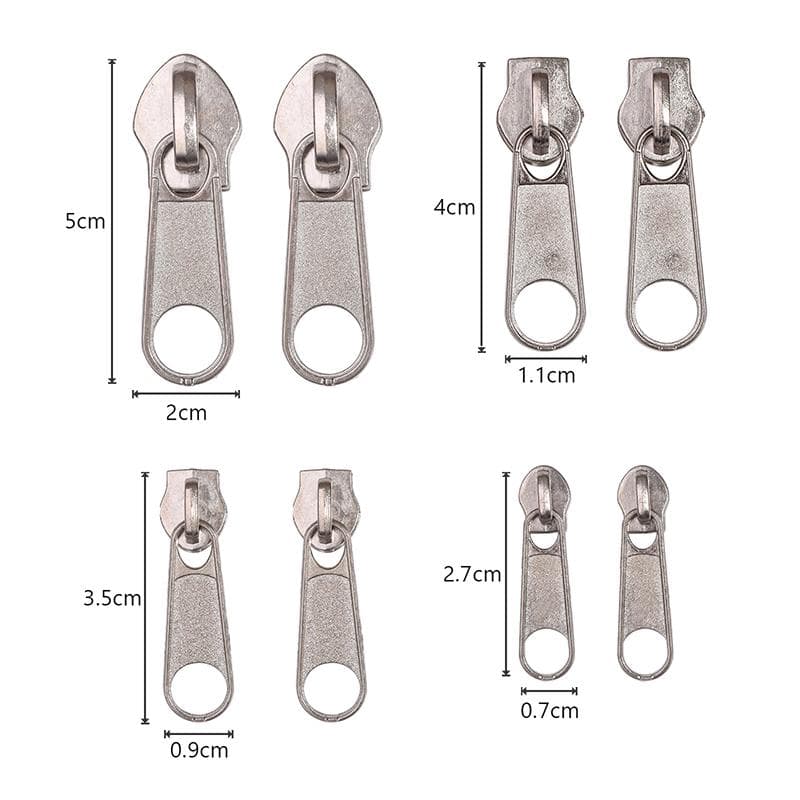 8Pcs 4 Sizes Set Universal Instant Fix Zipper Repair Replacement Slider Zippers For Sewing Clothes Bag Luggage Fix Repair 8pcs