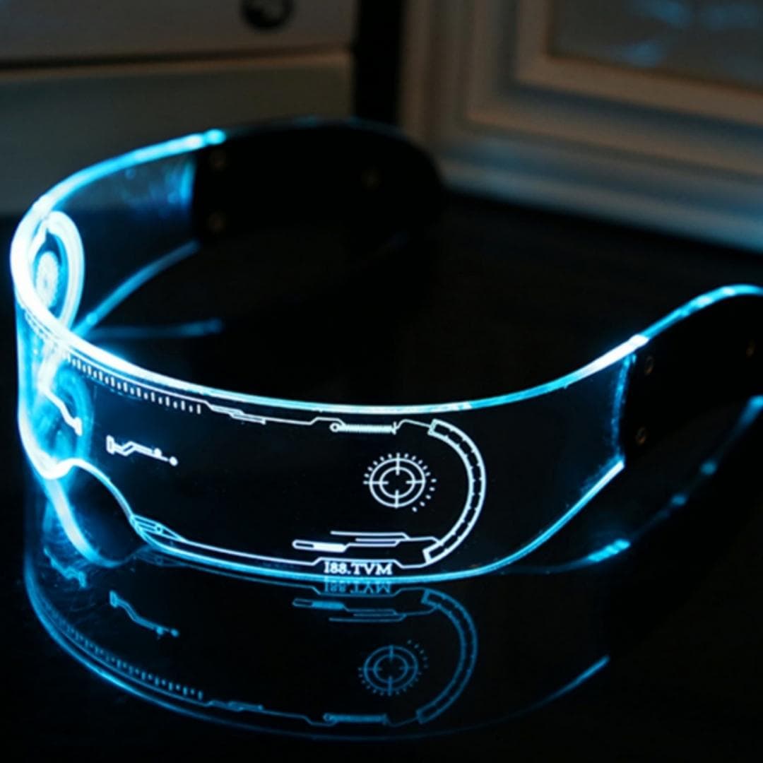 Glowing colorful LED glasses future tech disco party sunglasses for online celebrities and flash bar events
