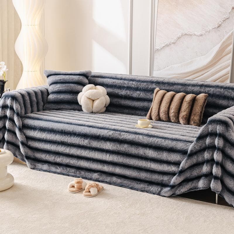 Sofa Towel Autumn and Winter New Straight Row Thickened Rabbit Plush Winter Cushion Non-slip High-end Cover Cloth 180*130cm