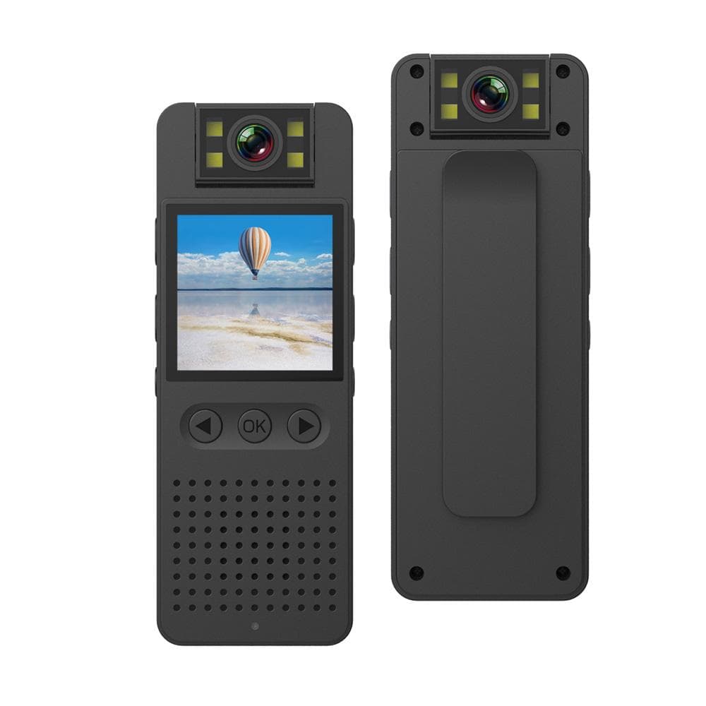 1080P HD Mini Body Camera with Audio and Video Recording 180 degrees Lens Rotatable 4-5 Hour Battery Life black