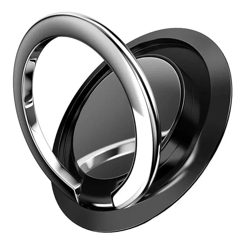 360 Rotating Finger Ring Phone Holder for IPhone Samsung Xiaomi Huawei Mount Back Sticker Magnetic Wireless Charger Friendly black