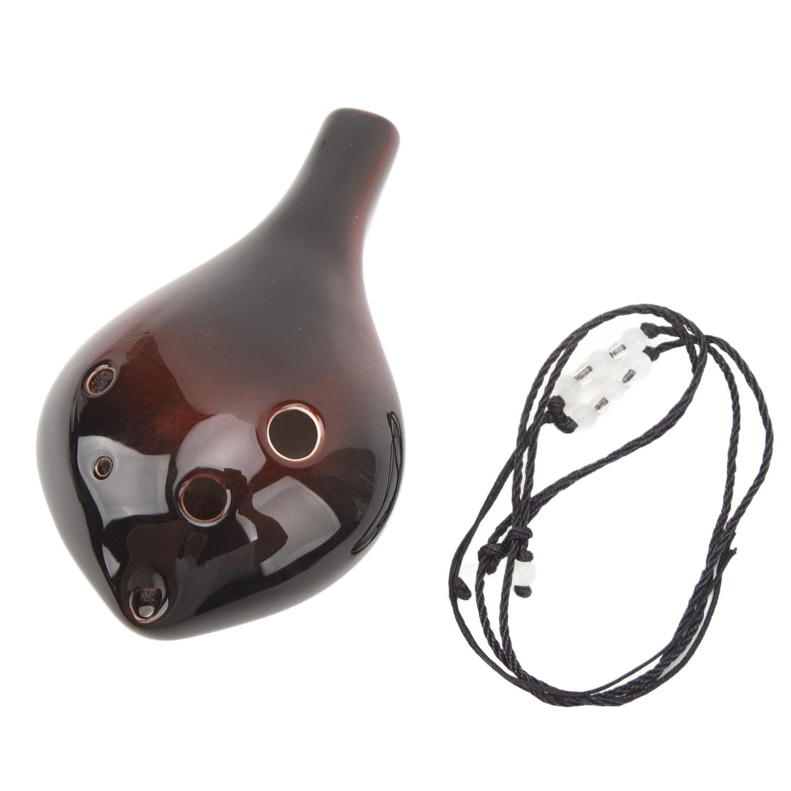 6 Holes Alto Tone C Ocarina Flute with Rope Comfortable Grip Sensitive Pronunciation Ceramic
