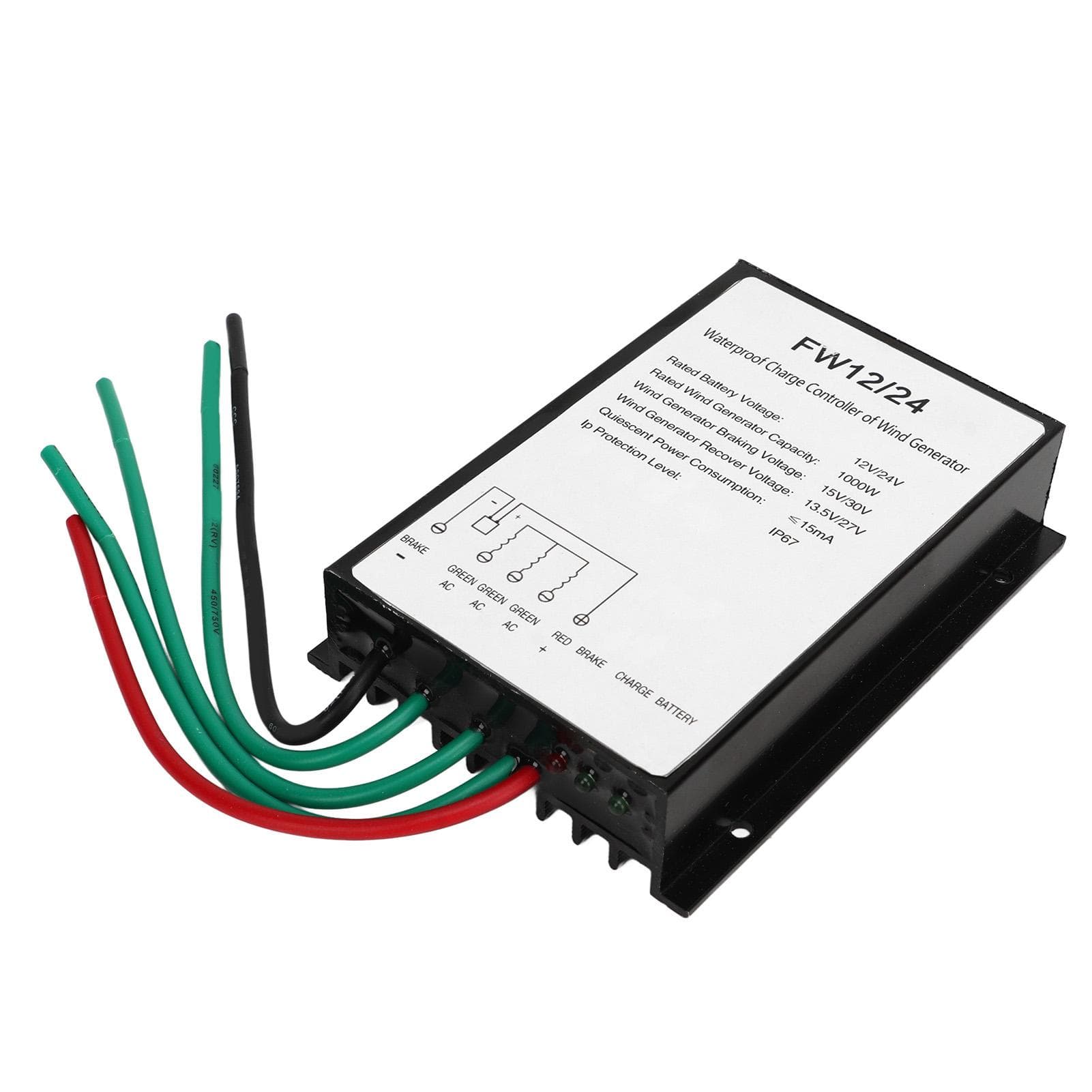 Wind Turbine Charge Controller Waterproof Solar Wind Hybrid Generator Controller with LED Indicator