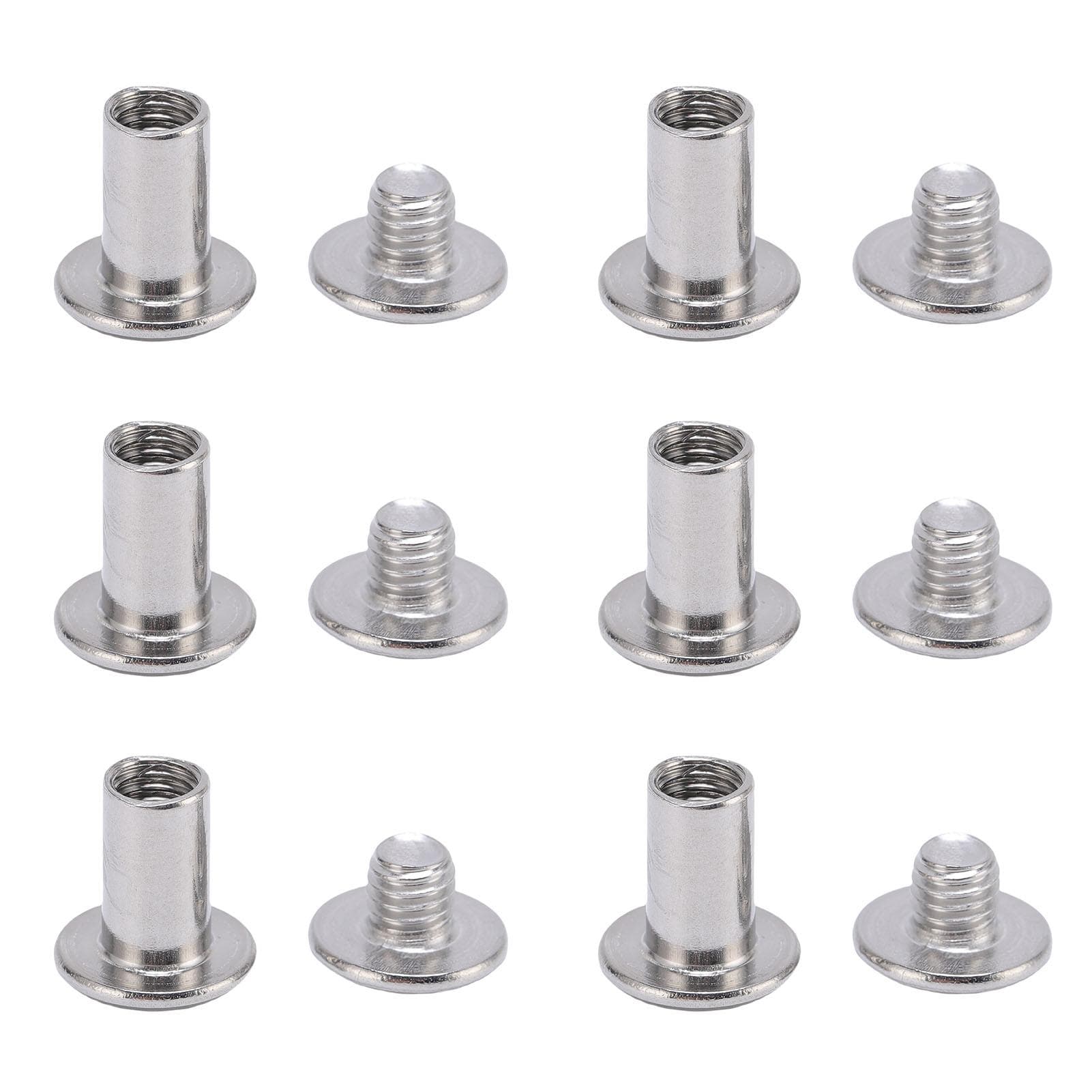50 Pairs M5 Stainless Steel Rivet Nuts Stable Structure Flat Round Head Rivet Stud Set for Leather