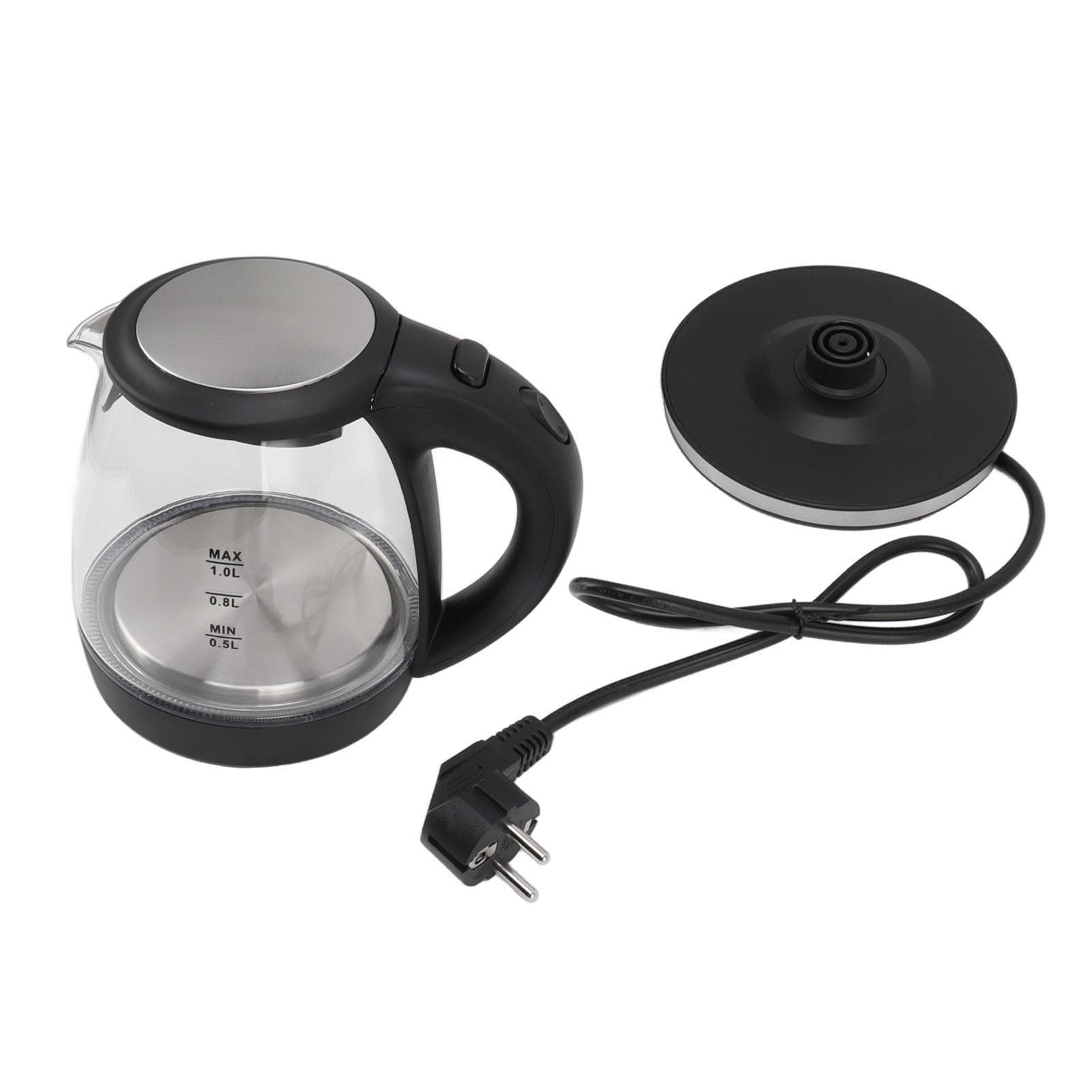 Electric Glass Kettle 2000W High Power 1L Large Capacity Automatic Power Off Blue Light Water Kettle L(for 6.5-9kg)