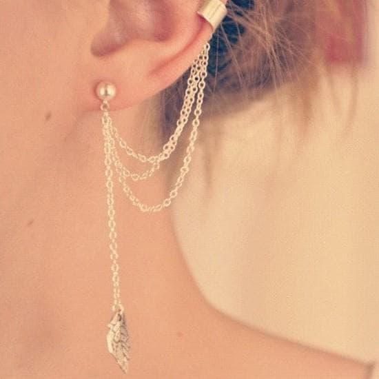 Ear Clip Fashion Earring Ear Cuff Trendy Clip Cuff Clip Stud Earring Tassel Earring For Women silver