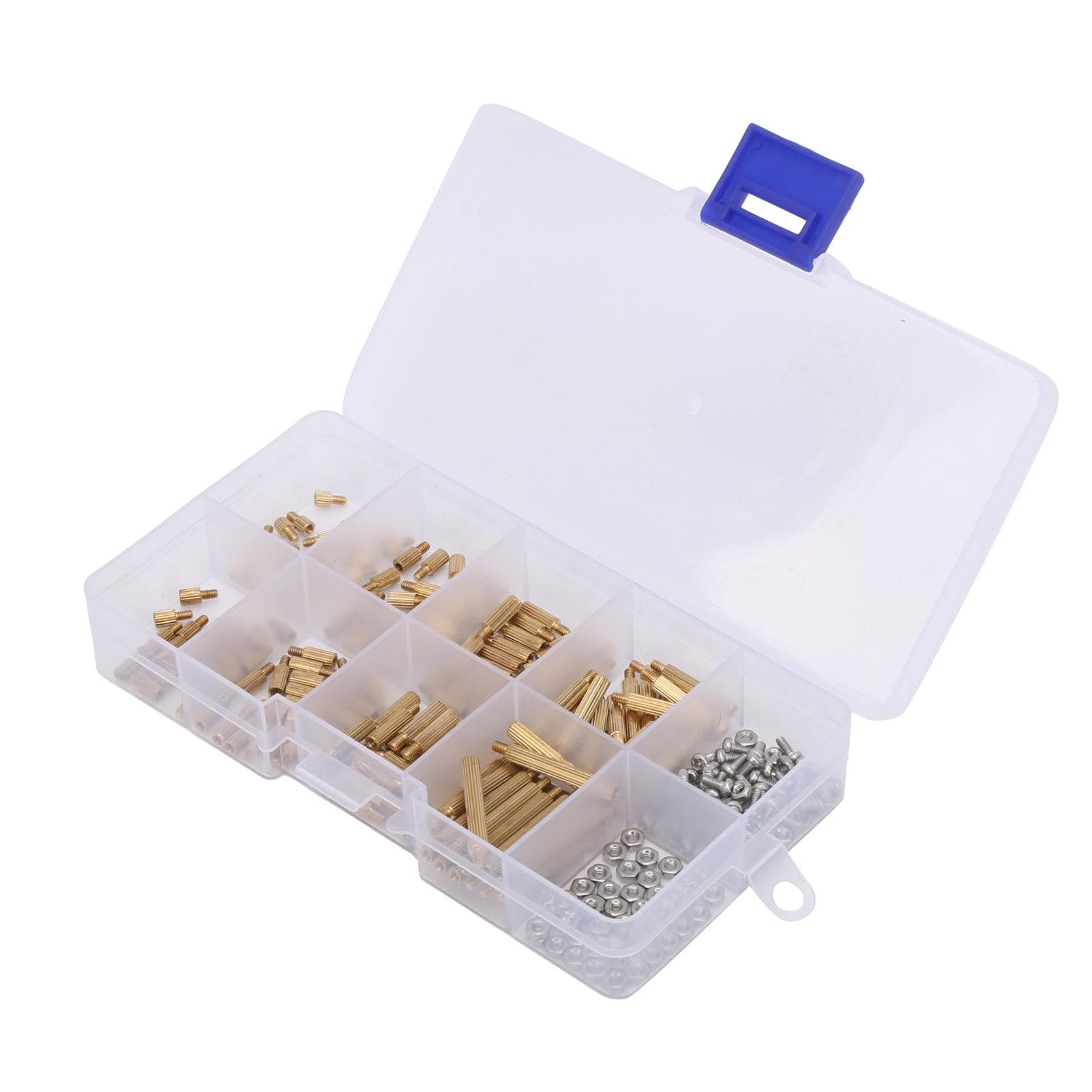 260Pcs Standoff Spacer Kit Nut Assortment Box Brass Threaded Industrial Supplies M2