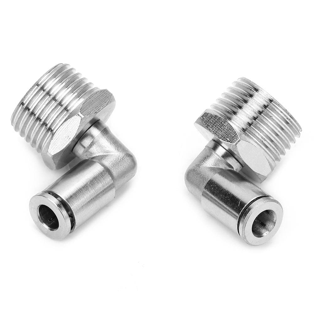 2Pcs All copper Nickel plated 6mm Pneumatic Quick Connector+90 Degrees BSPP Male Thread(12 )