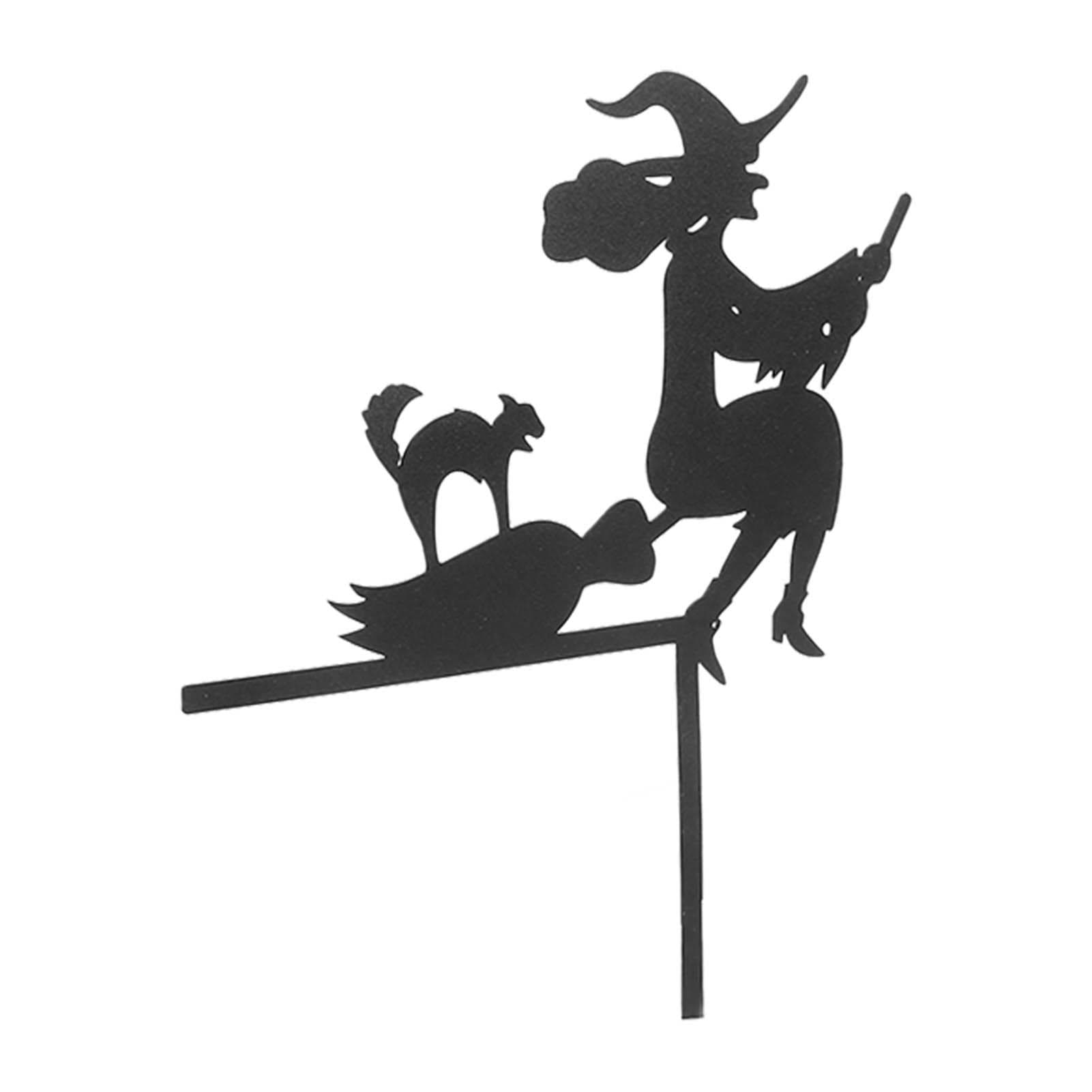 Halloween Door Corner Decoration Cat Witch Flying On Broom Door Corner Sign for Mantel Window