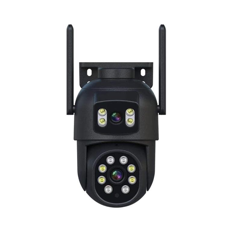 New 8MP 4K Dual Lens PTZ IP Camera with Dual Screen 4MP HD 4X Digital Zoom Auto Tracking Wireless Outdoor Surveillance Camera P6SLTIE 4MP NO SD Card