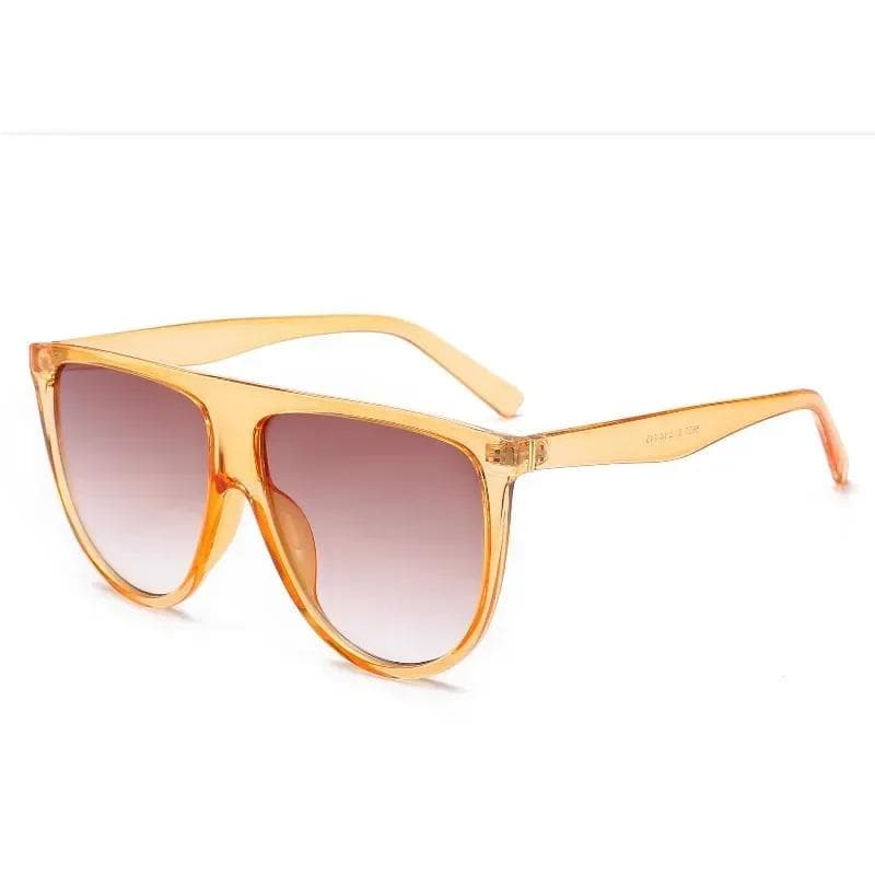 Retro Oversized Sunglasses Women Big Frame Flat Top Designer Vintage Shades Eyewear Brand Lunette Soleil Femme