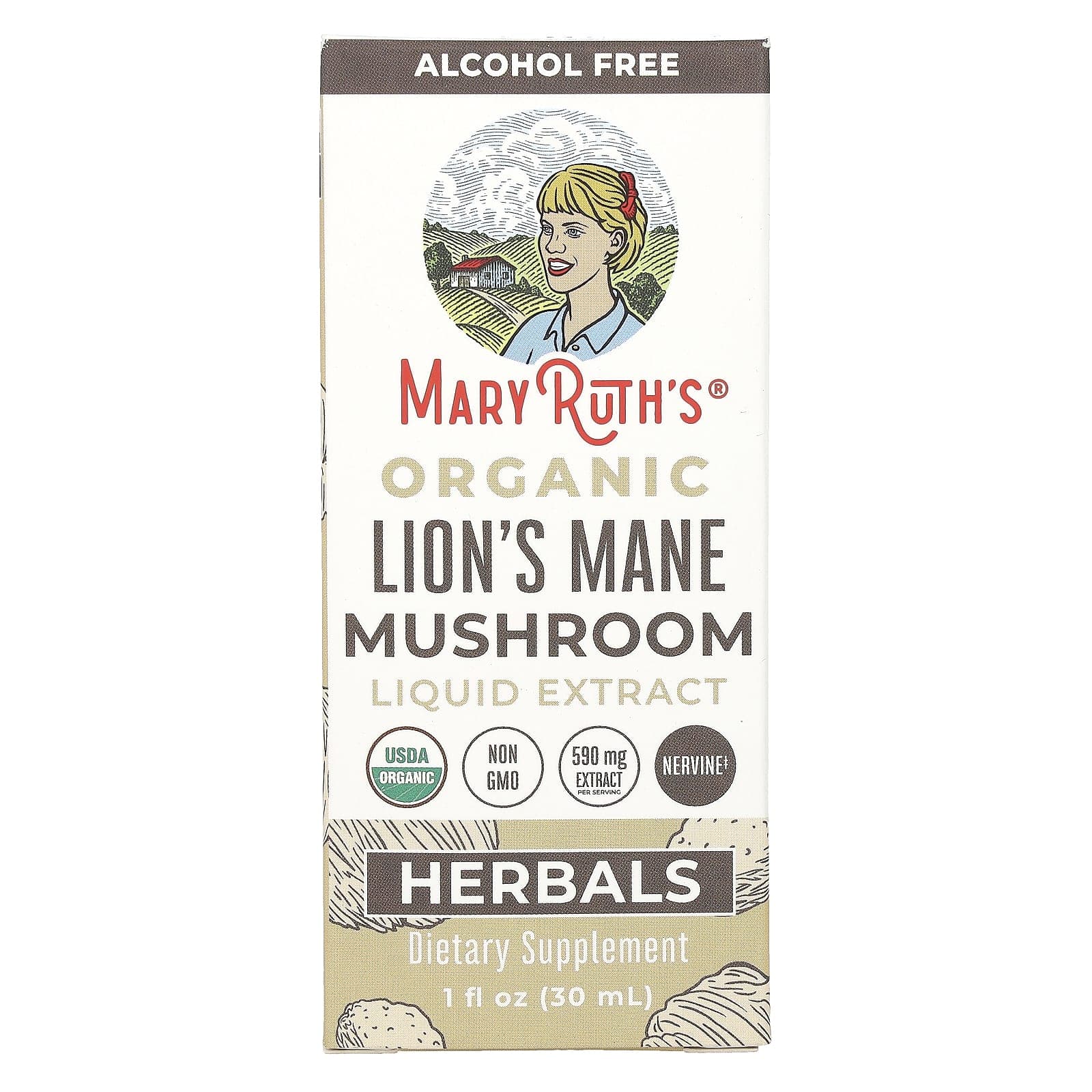 MaryRuth's, Organic Helicopter's Mane Liquid Extract, Alcohol-Free, 590 mg, 1 fl oz (30 ml)